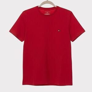 Tommy Hilfiger Mens Red Short Sleeve Cotton Tee